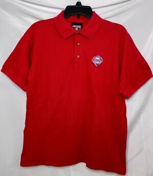Stitches Athletic Gear Men's Red Phillies Polo Shirt Size M RN#77386